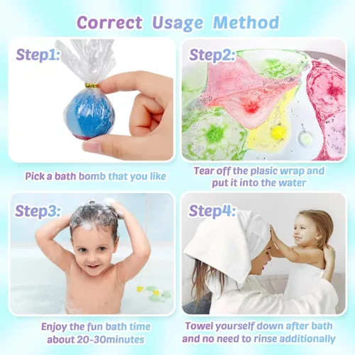 Miniatura 7 de Bombas de baño para niños con juguete interior, set de 36 bombas de baño con dinosaurio que brilla en la oscuridad, animales y sorpresas oceánicas