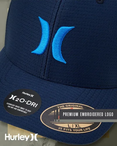 Miniatura 6 de Hurley Gorra de béisbol para hombre Gorra ligera de visera curvada H2O Dri ajustada para hombre
