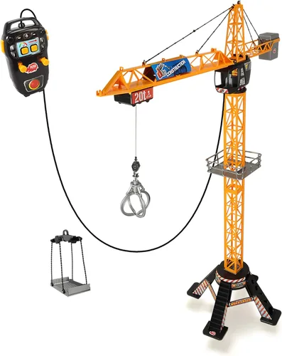 DICKIE TOYS Mighty Construction Crane con control remoto, carro de rotación de 48 pulgadas y 350 grados, para edades de 3 años en adelante