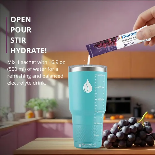 Miniatura 6 de NormaLyte Uva - Paquetes de polvo de electrolitos Mezcla de bebidas electrolíticas clínicamente estudiada 6 barras de hidratación efectivas