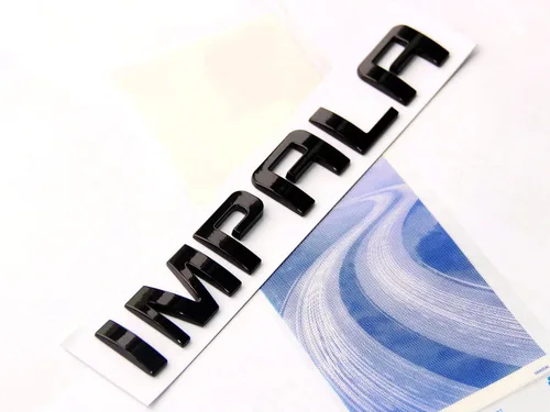Miniatura 2 de 1x Emblema de Placa de Identificación Impala Negro OEM Letras Logo 3D Insignia Brillante Compatible con Impala 22743583 (Negro)
