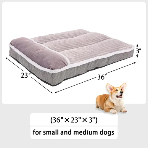 Miniatura 3 de Cama para Perros Grandes, Colchón para Perro con Almohada para Jaula Perrera, Cama Sofá para Mascotas, Cama para Mascotas Súper Suave para Razas