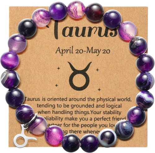 WATINC Pulseras de constelación del zodiaco Leo Virgo Libra, Sagitario, Escorpio, Capricornio, Acuario, Piscis, Aries, Tauro, Géminis, cáncer,