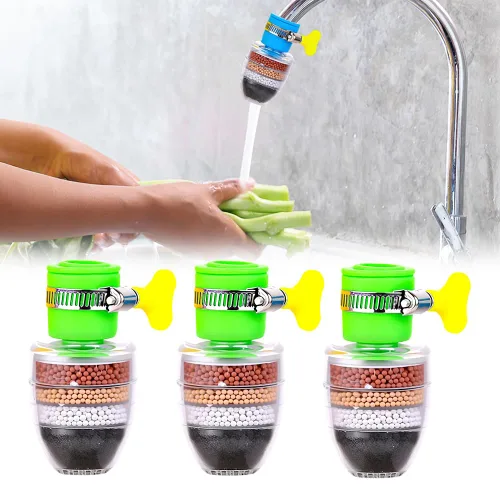 Miniatura 12 de Filtro de agua de carbón mágico, filtro de agua activado con cartucho de 6 capas, proporciona una fuerte presión de agua, adecuado para grifo de 1/2