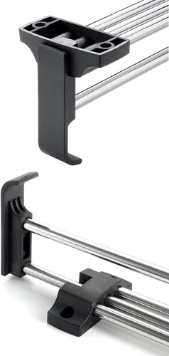 Miniatura 5 de Barra de valet extraíble para armario, ajustable lateral, resistente, retráctil, con tornillos, acero laminado en frío, barra de valet para armario