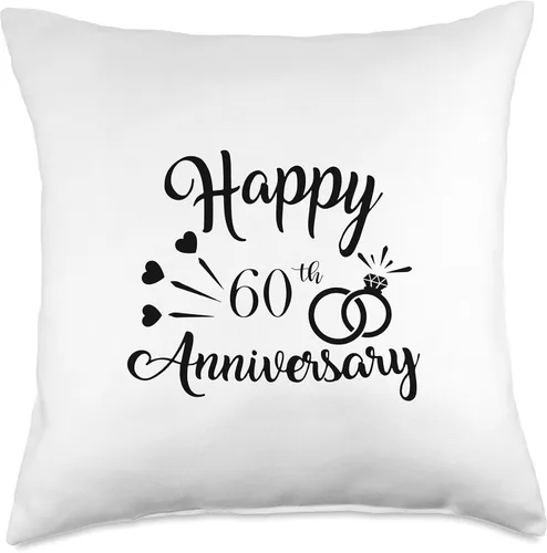 Miniatura 5 de Couple 60th Anniversary Gift Co. Couples Present Cool Happy 60th Anniversary - Cojín para cojín (15.7 x 15.7 in), multicolor