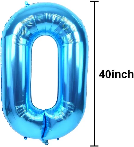 Miniatura 2 de TONIFUL Globo azul de números grandes de 40 pulgadas 0-9 de aluminio Mylar gran número 0 globo digital 0 para graduación 2026, fiesta de cumpleaños
