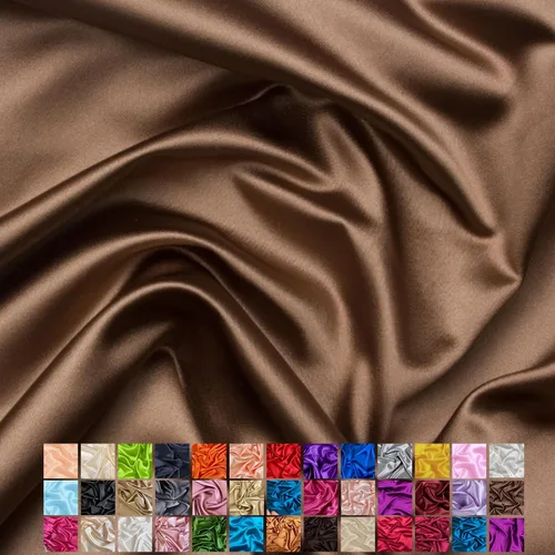 Miniatura 23 de Yard - Tela de satén sedosa elástica de alta calidad - Tela para vestidos y faldas - Suave como la seda, brillo metálico, ideal para bodas y diseño