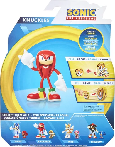 Miniatura 10 de Sonic, el erizo - Figura de acción de Knuckles de 4 in Nudillos