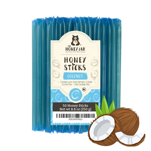 Miniatura 31 de The Honey Jar Palitos de miel lisos, pajitas de miel pura para el té, café o un placer saludable, una cucharadita de miel saborizada por barra