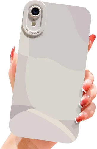 Funda compatible con iPhone XR de 6.1 pulgadas, bonita funda protectora de lente de cámara completa, delgada, suave, a prueba de golpes, para Blanco