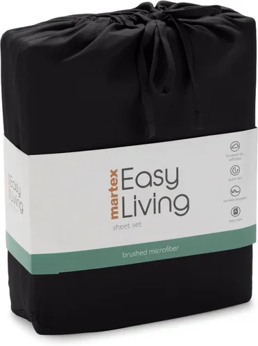 Miniatura 9 de Martex Easy Living - Juego de sábanas de microfibra de 4 piezas, tamaño matrimonial, sábanas de microfibra cepillada, fácil cuidado, resistentes a