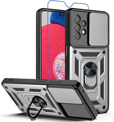 Miniatura 21 de Funda para teléfono Galaxy A06 4G: con protector de pantalla de 2 piezas, cubierta deslizante para cámara y soporte multiángulo para Samsung Galaxy