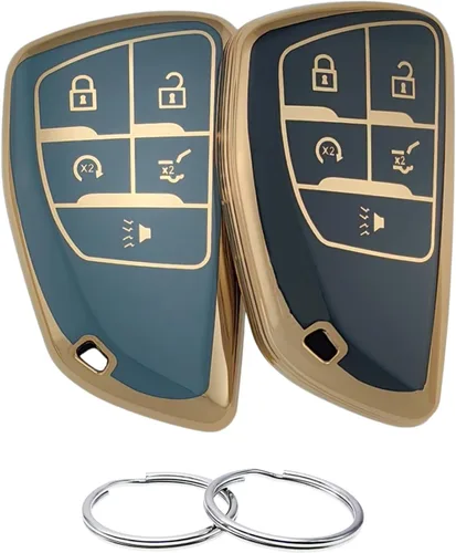 Cubierta de llavero REPROTECTING TPU Compatible con Chevy Chevrolet Corvette Suburban Tahoe Equinox Traverse GMC Acadia Yukon Buick Envision (5