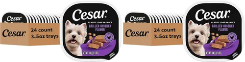 Miniatura 21 de Cesar - Comida húmeda clásica para perros en salsa con receta de cordero, bandejas fáciles de pelar de 3.5 onzas, 24