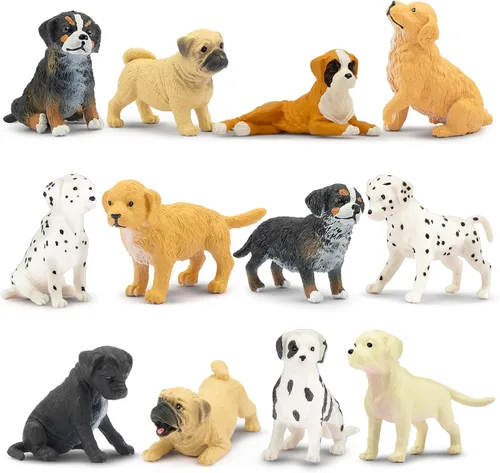 Miniatura 10 de Toymany 12 figuras de animales de safari, animales de zoológico de plástico para bebés muy realistas, conjunto de figuras de juguete de leones