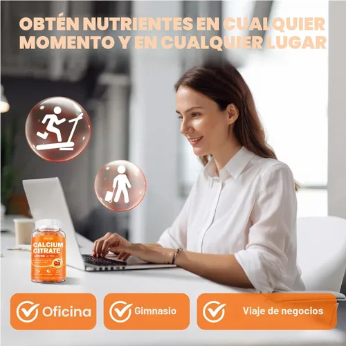 Miniatura 9 de Calcio 1200 mg con suplemento de vitamina D3 para adultos – Gomitas de calcio con 5000iu Vitamina D3, K2, B6, B12, magnesio y zinc – Suplemento