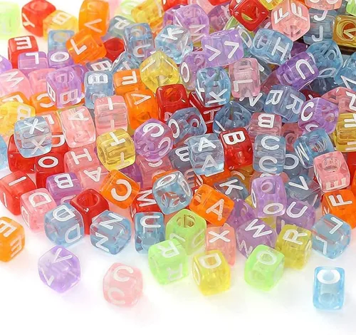 Miniatura 12 de ToBeIT Cuentas acrílicas del alfabeto de la A a la Z, 1000 cuentas para hacer joyas, pulseras, collares (0.236 pulgadas) (negro)