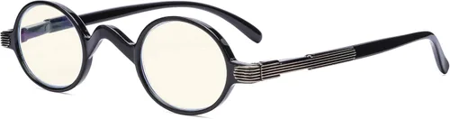 Miniatura 15 de Eyekepper Lentes de filtro de luz azul, lentes de computadora, lectores de bloqueo redondo pequeño con bisagras de resorte, Lente Lente