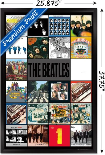 Miniatura 3 de Trends International Póster de pared de The Beatles de 24 x 36 pulgadas, diseño de álbumes, 24 x 36 pulgadas, versión enmarcada en negro