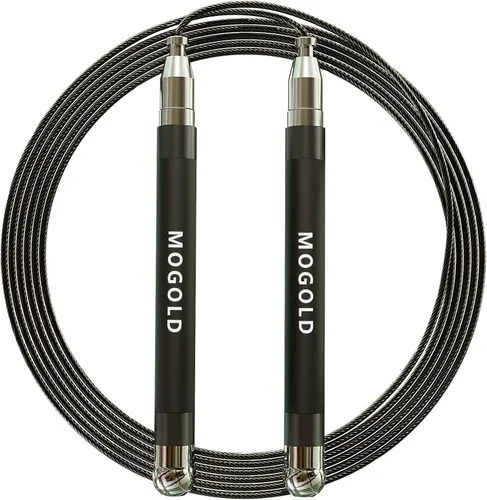 Miniatura 7 de Cuerda de saltar 2 en 1 de velocidad: 2mm para Boxeo/MMA y 3mm para CrossFit - Sistema de cable ajustable sin herramientas con rodamientos duales
