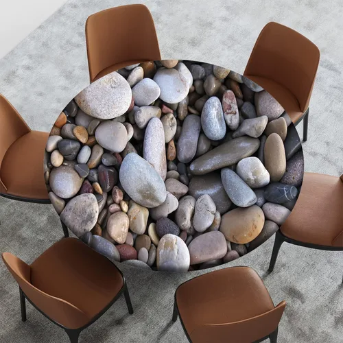 Miniatura 46 de Mantel con patrón de playa, borde elástico, impermeable, lavable, para uso en interiores y exteriores, patio, turquesa aguamarina, para mesas
