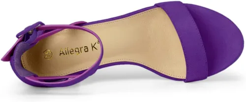 Miniatura 4 de Allegra K Sandalias de tacón bajo con correa de tobillo para mujer