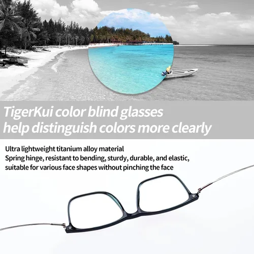 Miniatura 3 de Gafas profesionales de color rojo/verde para hombres, marco de aleación de titanio, ligero, negro, uso interior/exterior