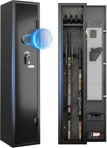 KAER Caja fuerte para armas de 2 a 3, caja fuerte para rifles y pistolas, caja fuerte para rifles y pistolas, gabinete para armas con bloqueo de