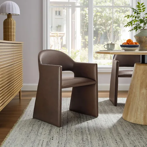 Miniatura 2 de Modway Talia - Sillón de comedor de cuero vegano en color espresso