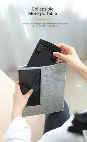 Miniatura 3 de Soporte para teléfono celular y tablet para escritorio, delgado y totalmente plegable con ángulo y altura ajustables, resistente y ligero