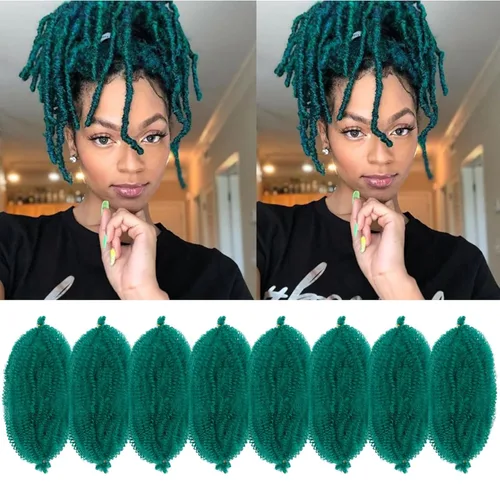 Miniatura 54 de Cabello Rizado Afro Elástico 8 Paquetes Cabello Trenzado Marley Twist Cabello Spring Twist Pre-Separado para Locs Falsos Cabello de Ganchillo Kinky