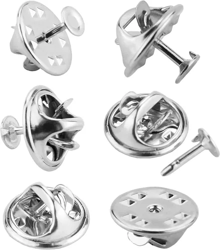 JANYUN 120 pares de alfileres de corbata tipo mariposa con cierre, piezas de repuesto con alfileres en blanco de 8mm de largo y 4mm de ancho para