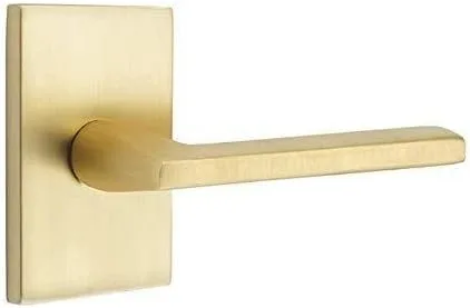 Miniatura 2 de Emtek Juego de privacidad, roseta rectangular moderna, palanca Helios, negro plano, LH