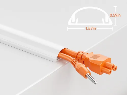 Miniatura 3 de Delamu Kit de ocultador de cable de TV de 42.5 pulgadas, cubierta de cable para montar en la pared oculta 2-3 cables, cubierta de gestión de cables
