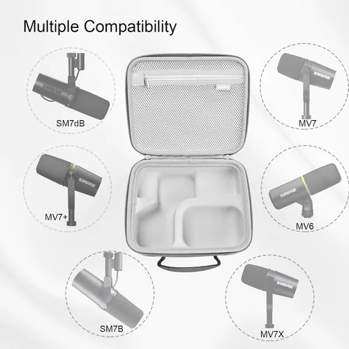 Miniatura 5 de RLSOCO Funda para micrófono dinámico vocal Shure SM7B/micrófono USB para podcast Shure MV7 Gris