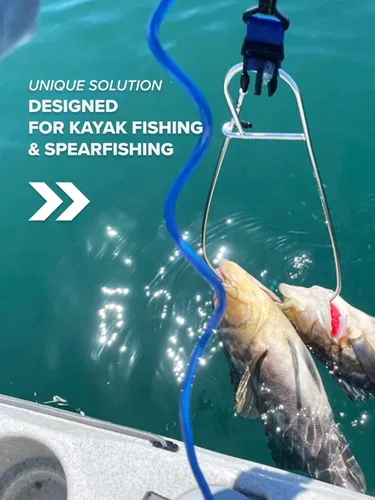 Miniatura 8 de Rogue Endeavor® Clip de pescado, grande, construcción inoxidable, cordón de núcleo de acero de liberación rápida de 36 pulgadas, diseñado para pesca