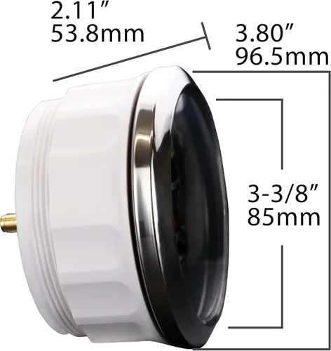 Miniatura 4 de MOTOR METER RACING W Pro 3.346 in 3-3/8" GPS Velocímetro con señal de giro de haz alto 160 MPH Negro Dial blanco LED Digital Odómetro impermeable