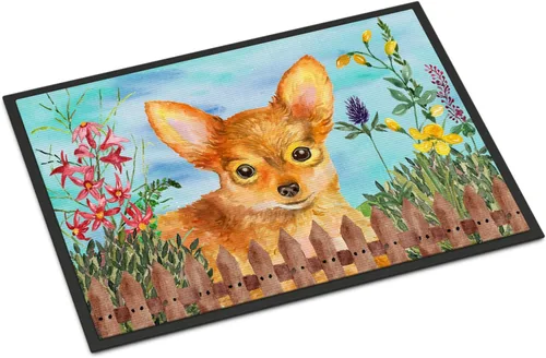 Miniatura 86 de Caroline's Treasures CK1311MAT Cavalier Spaniel Poinsettas - Felpudo de 18 x 27 pulgadas, tapete para puerta delantera, interior y exterior