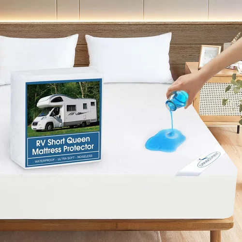 Miniatura 9 de Cubrecolchón de tela de toalla 100% impermeable, para colchones de hasta 18 pulgadas de alto, ultrasuave, silencioso y agradable al tacto, sábana