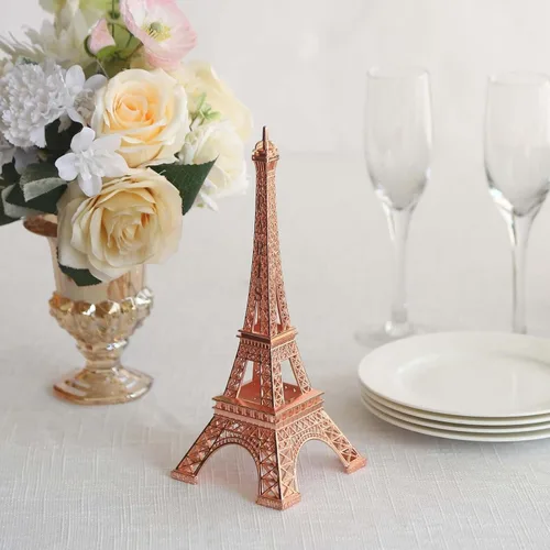 Miniatura 10 de Efavormart - Centro de mesa de la torre Eiffel de metal negro de 10 pulgadas, elegante decoración de la torre Eiffel negra y figura decorativa