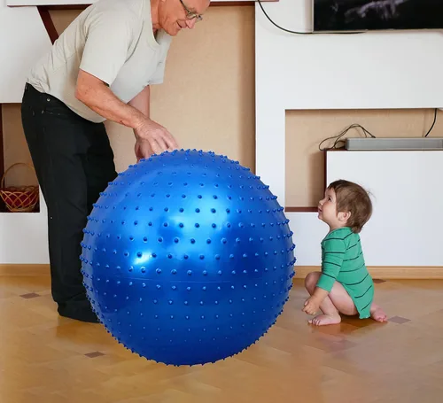 Miniatura 8 de Bola de Ejercicio Sensorial Grande para Niños, Paquete de 2 Bolas de Ejercicio 33.5" 85CM Hinchables para Niños Pequeños, Grandes Juguetes Inflables