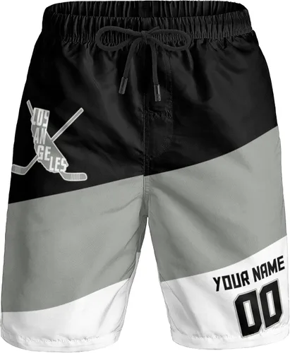 Miniatura 9 de Custom Hockey Men's Shorts Gifts for Men Casual City Youth Fans Sport Beach Shorts Add Name & Number Quick Dry