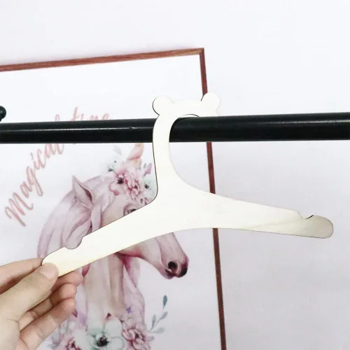 Miniatura 6 de Perchas de ropa para niños, 5/10 unidades, tendedero de madera para bebés y niños (5 piezas)