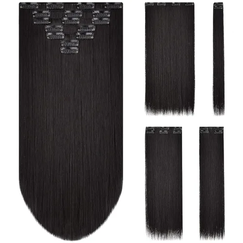 Miniatura 27 de SYXLCYGG Extensiones de cabello rubio, 2 unidades, extensiones de cabello con clip de 22 pulgadas, 5 onzas, lacio, sintético, esponjoso, rubio