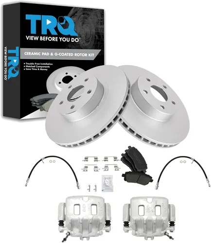 Miniatura 21 de TRQ Kit de pastillas de freno y rotor de cerámica delantera compatible con Chevrolet Malibu 2016