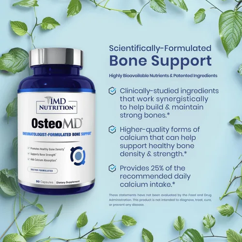 Miniatura 3 de 1MD Nutrition OsteoMD para un apoyo óseo integral con hidroxiapatita de calcio, vitamina D3 y K2 180 cápsulas (paquete de 2)
