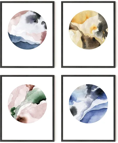 Miniatura 47 de HAUS AND HUES Arte abstracto para pared en blanco y negro, juego de 4 pósteres minimalistas en blanco y negro para paredes, pósteres estéticos Juego