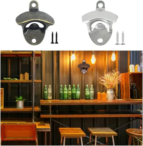 Miniatura 5 de ANSLYQA Paquete de 20 abridores de botellas montado en la pared, abrebotellas de cerveza vintage con tornillos para bares, hoteles KTV, hogares