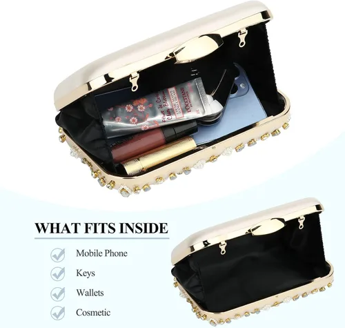 Miniatura 5 de Tanpell Bolso de noche con cuentas de cristal para mujer